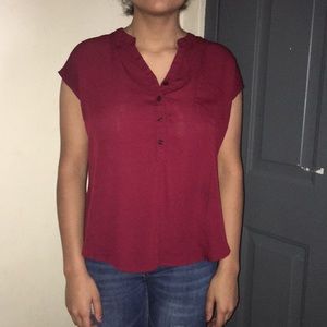 L m i n e maroon buttoned up shirt.